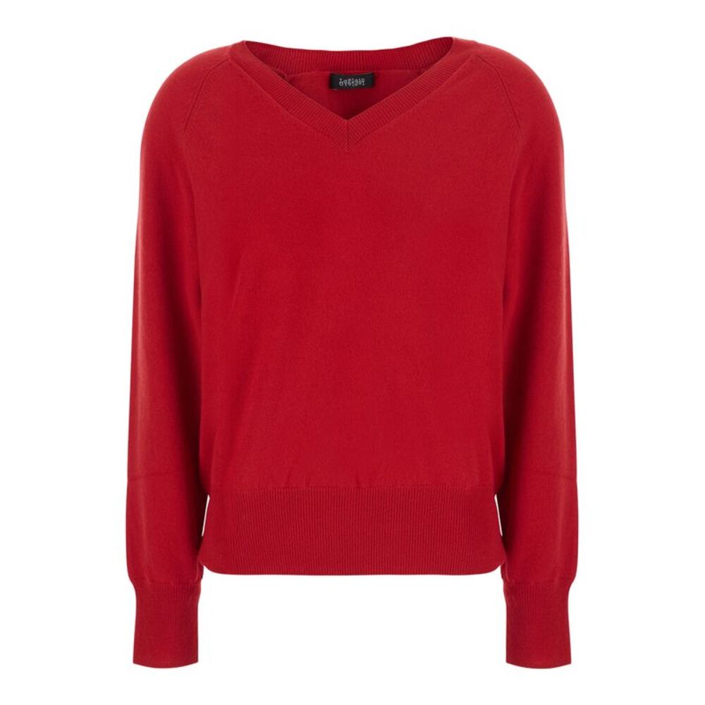 Leplain Women V Neck 12Gg Sweater With Cashmere And Red For Women